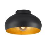 Eglo Plafonnier Mogano 2 Noir, Dorée | Convient pour E27